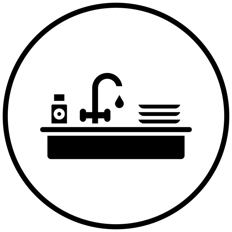 Vector kitchen sink icon style