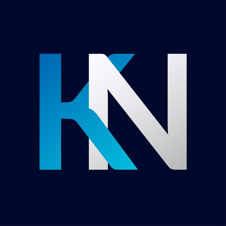 Vector kn letter colorful logo in the circle vector logo illustration