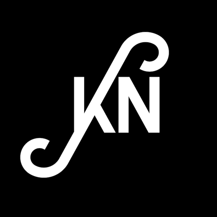 Vector kn letter logo design on black background kn creative initials letter logo concept kn letter design kn white letter design on black background k n k n logo