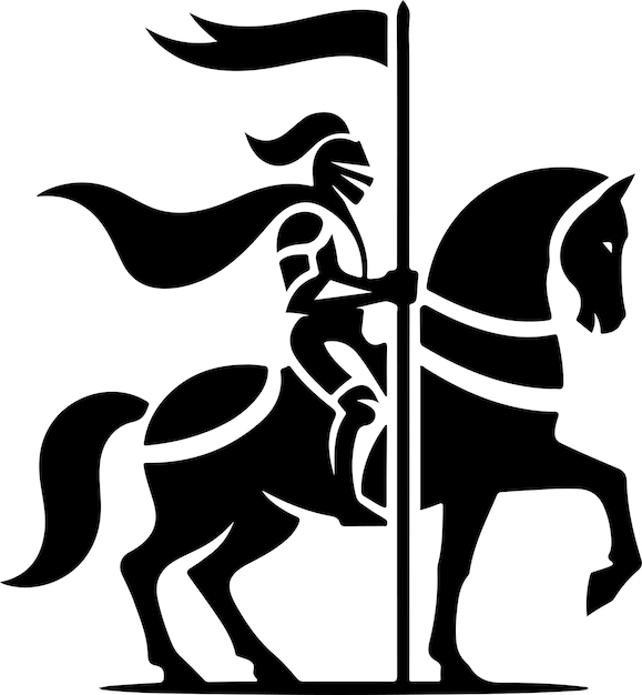 knight horse simple minimal vector black color silhouette16