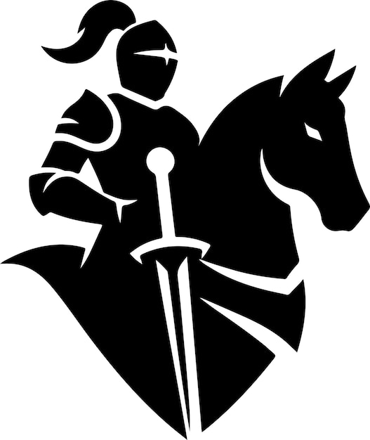 knight simple minimal vector black color silhouette06
