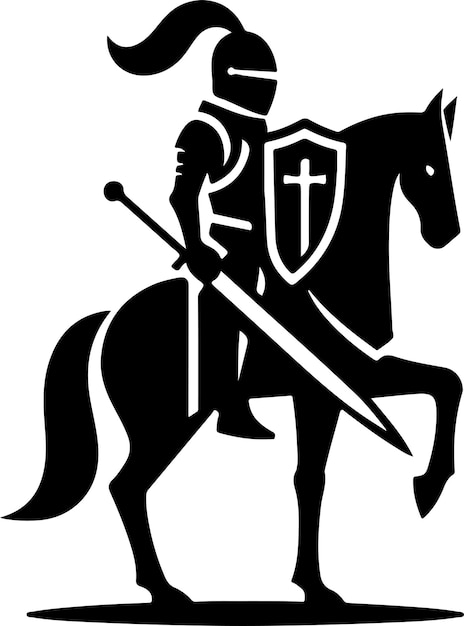 knight simple minimal vector black color silhouette25
