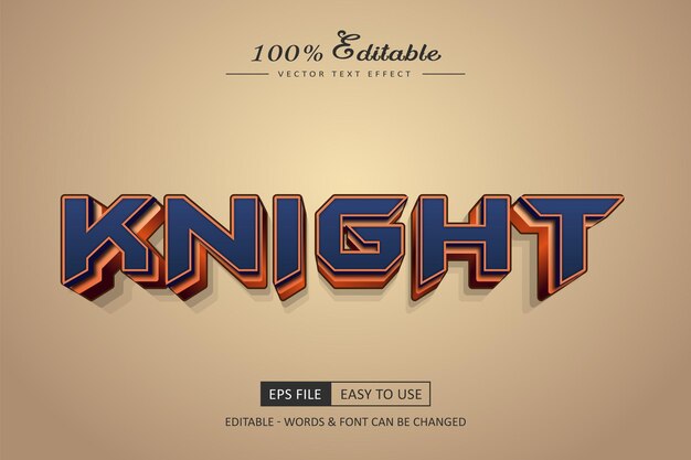 Knight text effect editable 3d text style