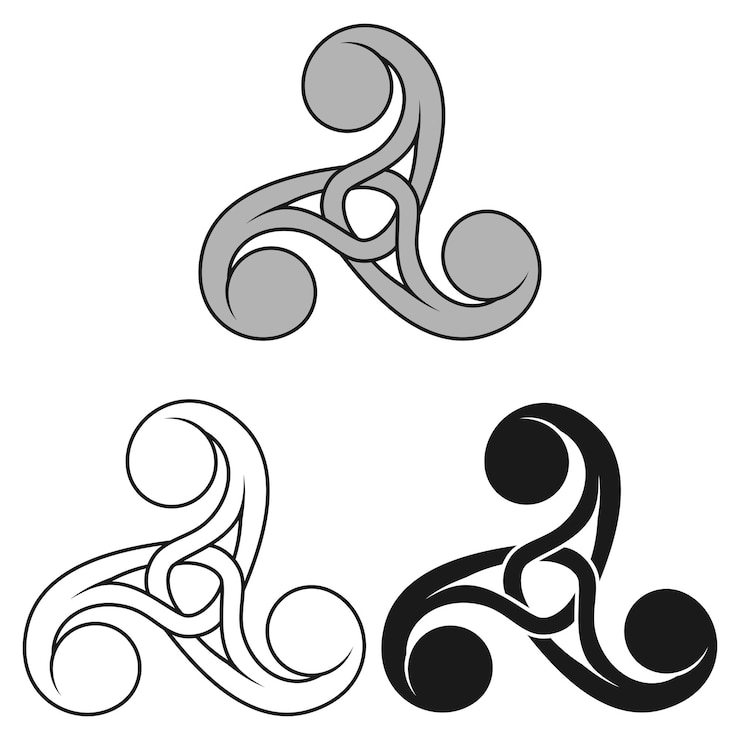 Vector knotted triskelion symbol design
