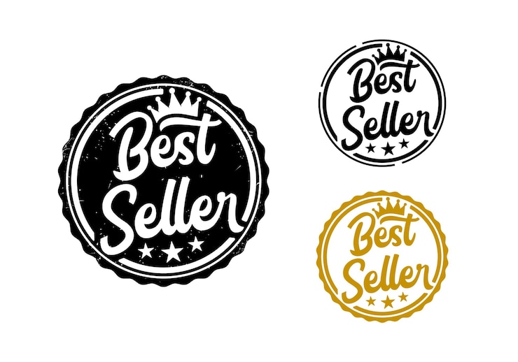 Vector koleksi ilustrasi logo badge terlaris. templat desain bulat melingkar label stempel