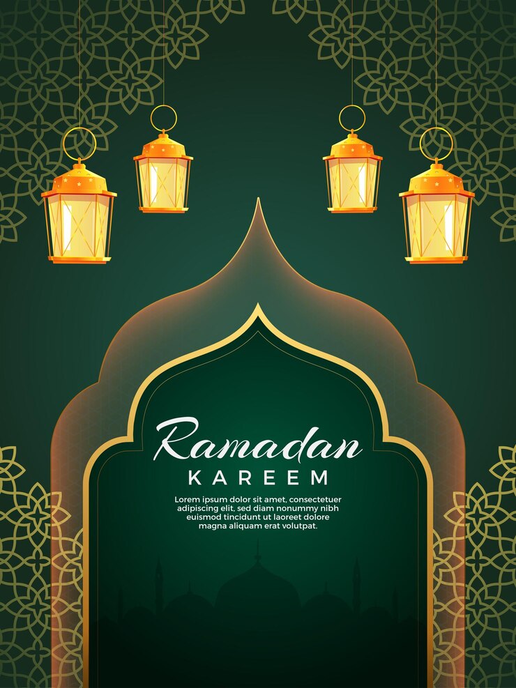 Koleksi kartu ucapan vektor gratis untuk perayaan Ramadhan