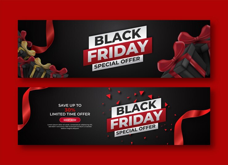 Vector koleksi kotak hadiah hitam realistis super obral black friday