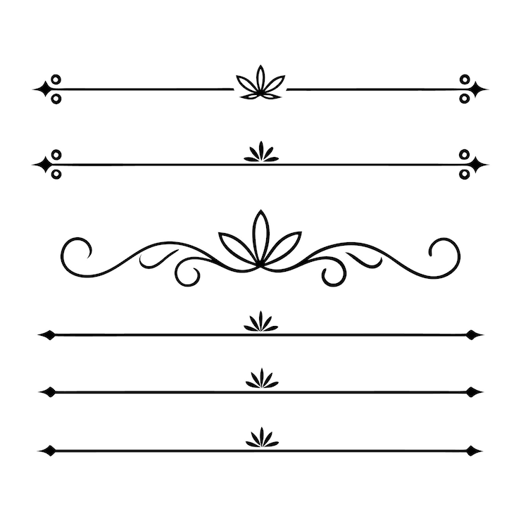 Vector koleksi pembagi ornamen kaligrafi minimal desain sederhana dan elegan