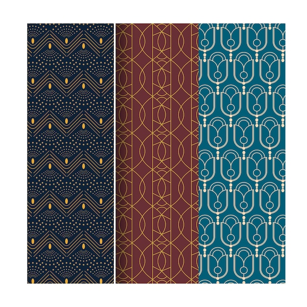 Koleksi pola mulus emas Cina Latar belakang abstrak Wallpaper dekoratif