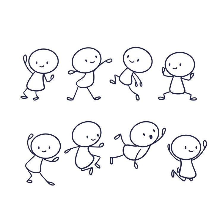 Vector koleksi stickman digambar tangan