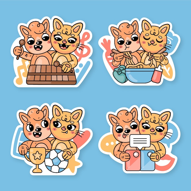 Koleksi stiker teman dengan Fred si rubah