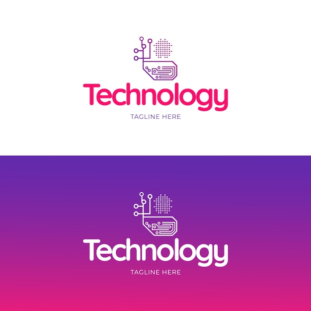 Koleksi templat logo teknologi gradien