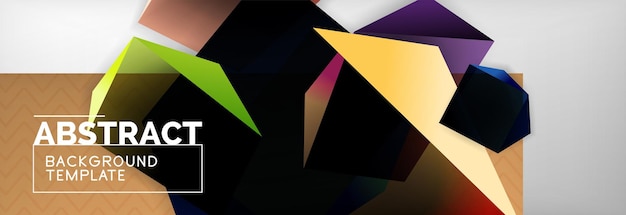 Komposisi bentuk geometris 3d segitiga latar belakang abstrak