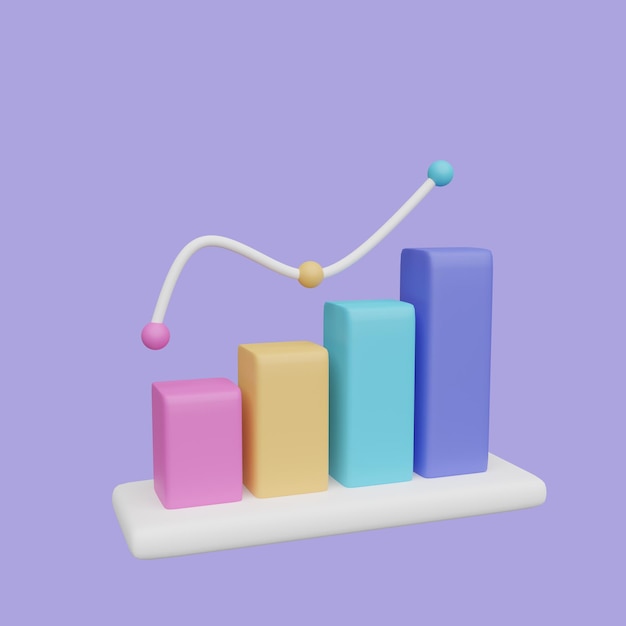 Konsep diagram grafik skema bagan untuk konsep presentasi bisnis Objek 3D realistis