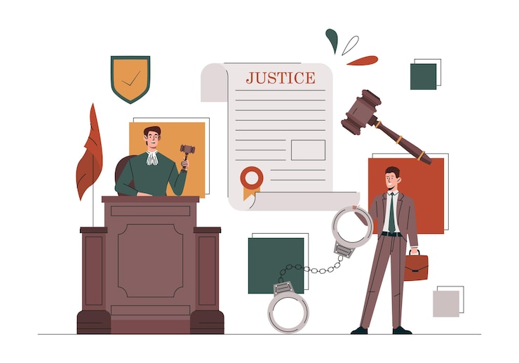 Vector konsep hukum dan keadilan
