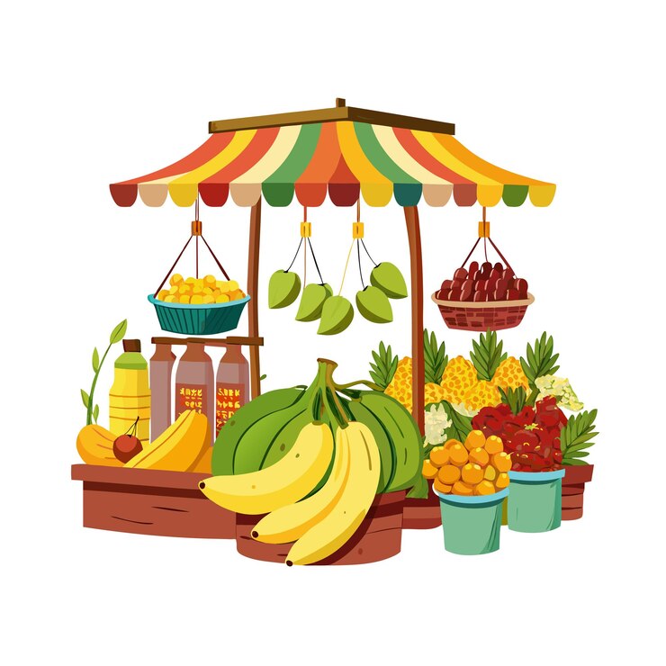 Vector konsep ilustrasi vektor buah-buahan realistis