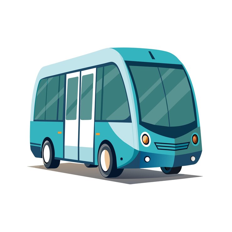 Konsep ilustrasi vektor bus yang realistis