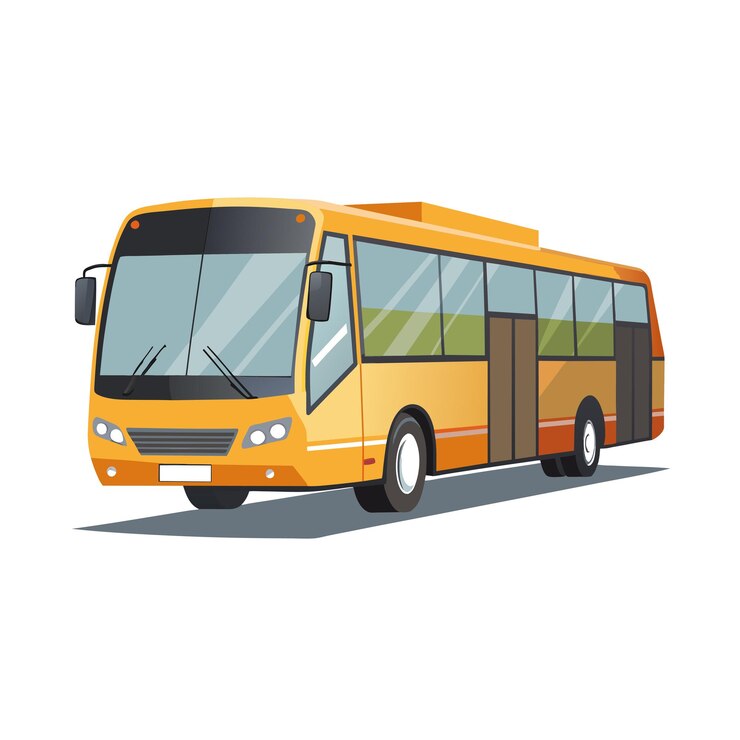 Konsep ilustrasi vektor bus yang realistis