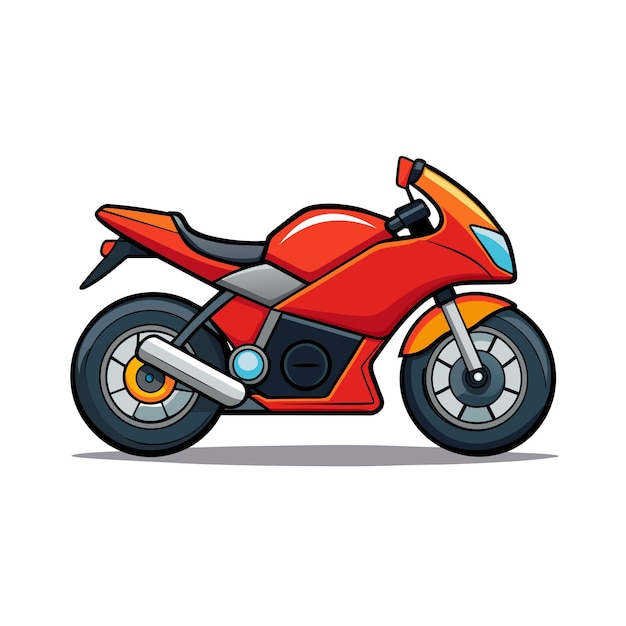 Konsep ilustrasi vektor kartun Sepeda Motor realistis