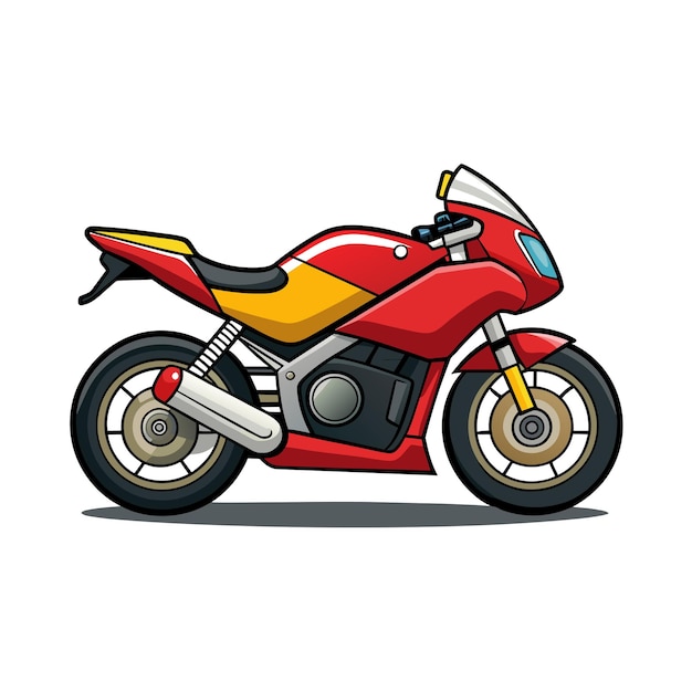 Konsep ilustrasi vektor kartun Sepeda Motor realistis