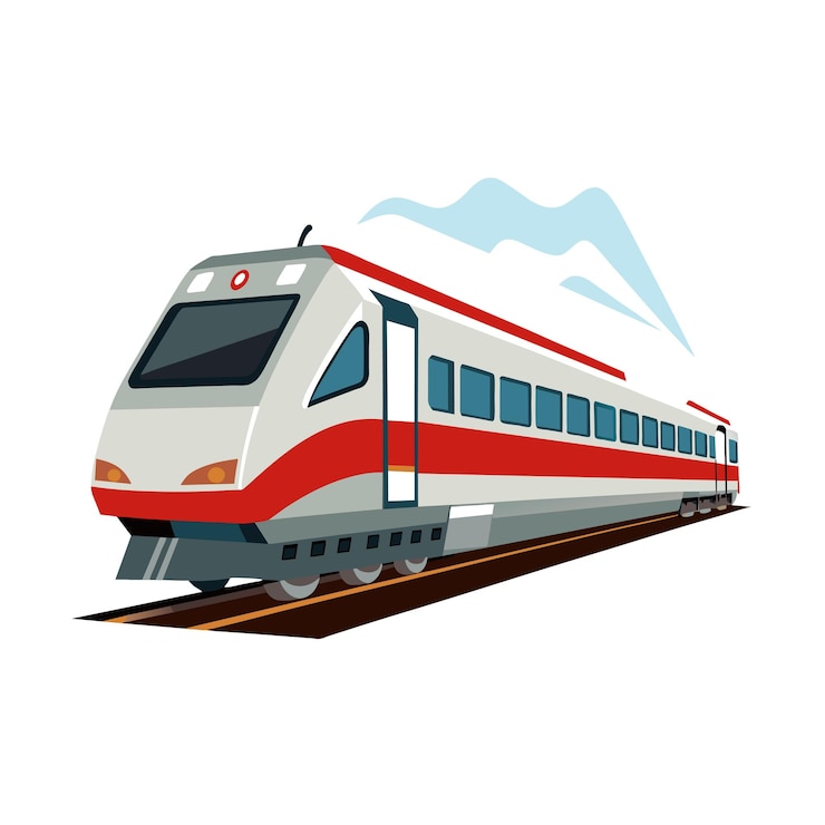 Konsep ilustrasi vektor Kereta Realistis