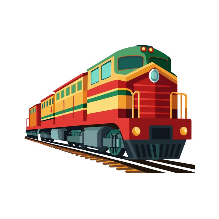 Konsep ilustrasi vektor Kereta Realistis