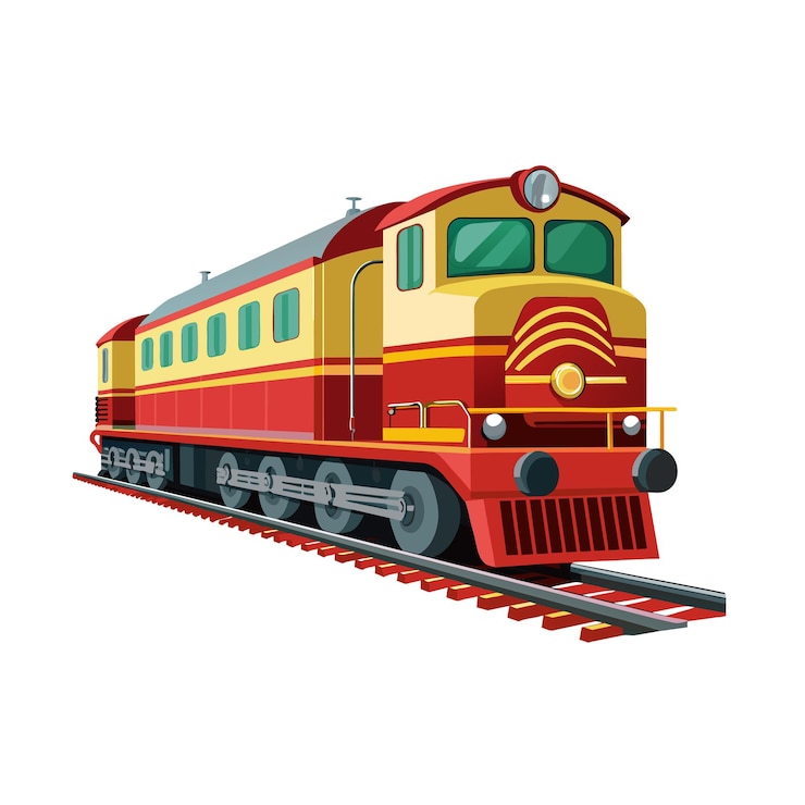 Konsep ilustrasi vektor Kereta Realistis