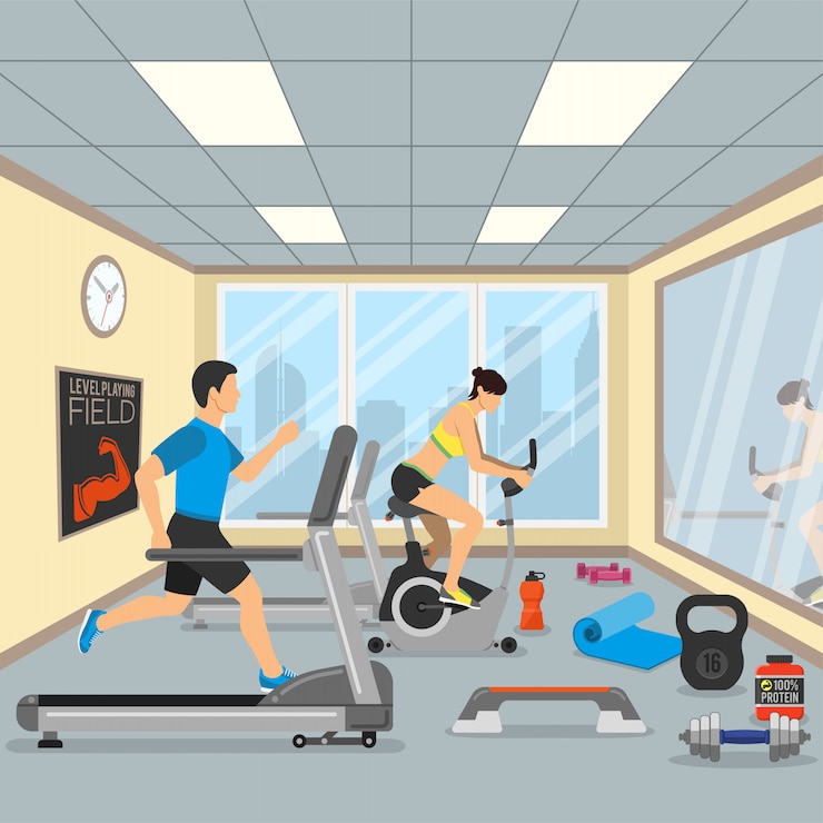 Vector konsep kebugaran & gym