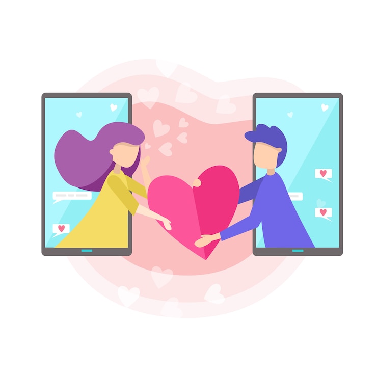 Vector konsep kencan online