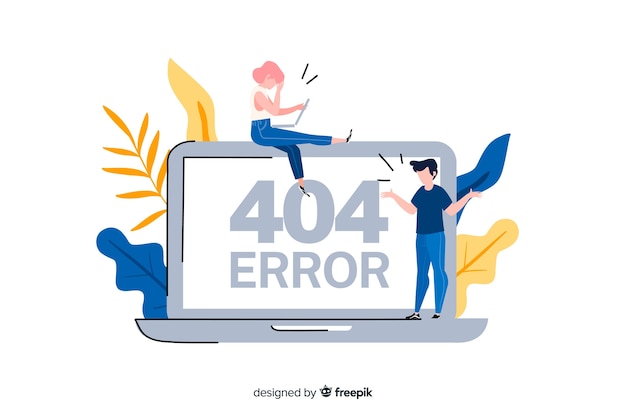 Konsep kesalahan 404 untuk halaman arahan