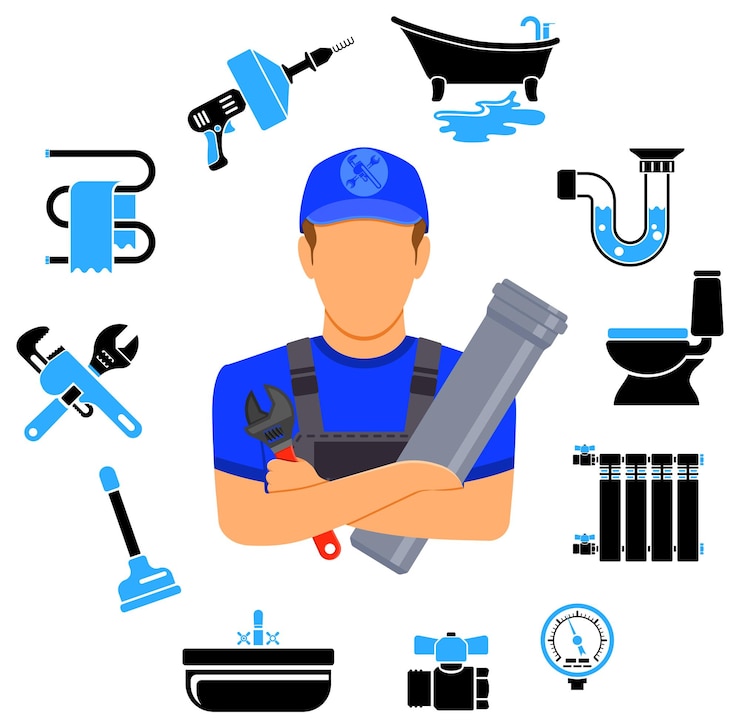 Vector konsep layanan plumbing
