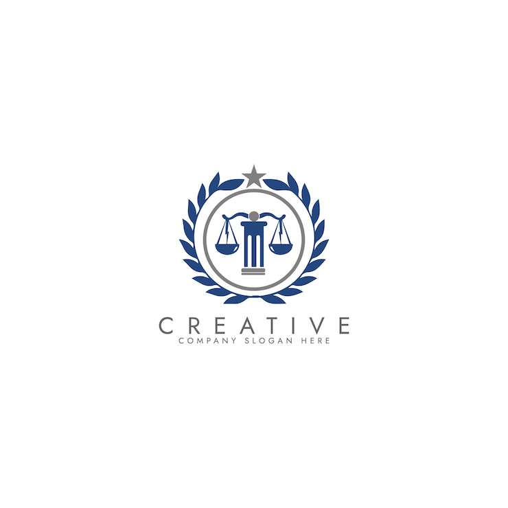 Konsep logo keadilan revolusi Desain logo firma hukum Templat vektor logo pengacara