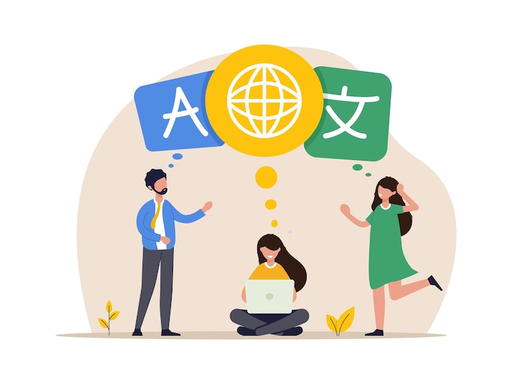 Konsep pembelajaran bahasa, keberagaman linguistik, terjemahan, atau komunikasi internasional