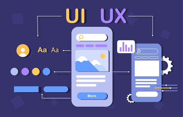 Vector konsep vektor desain ui ux untuk smartphone