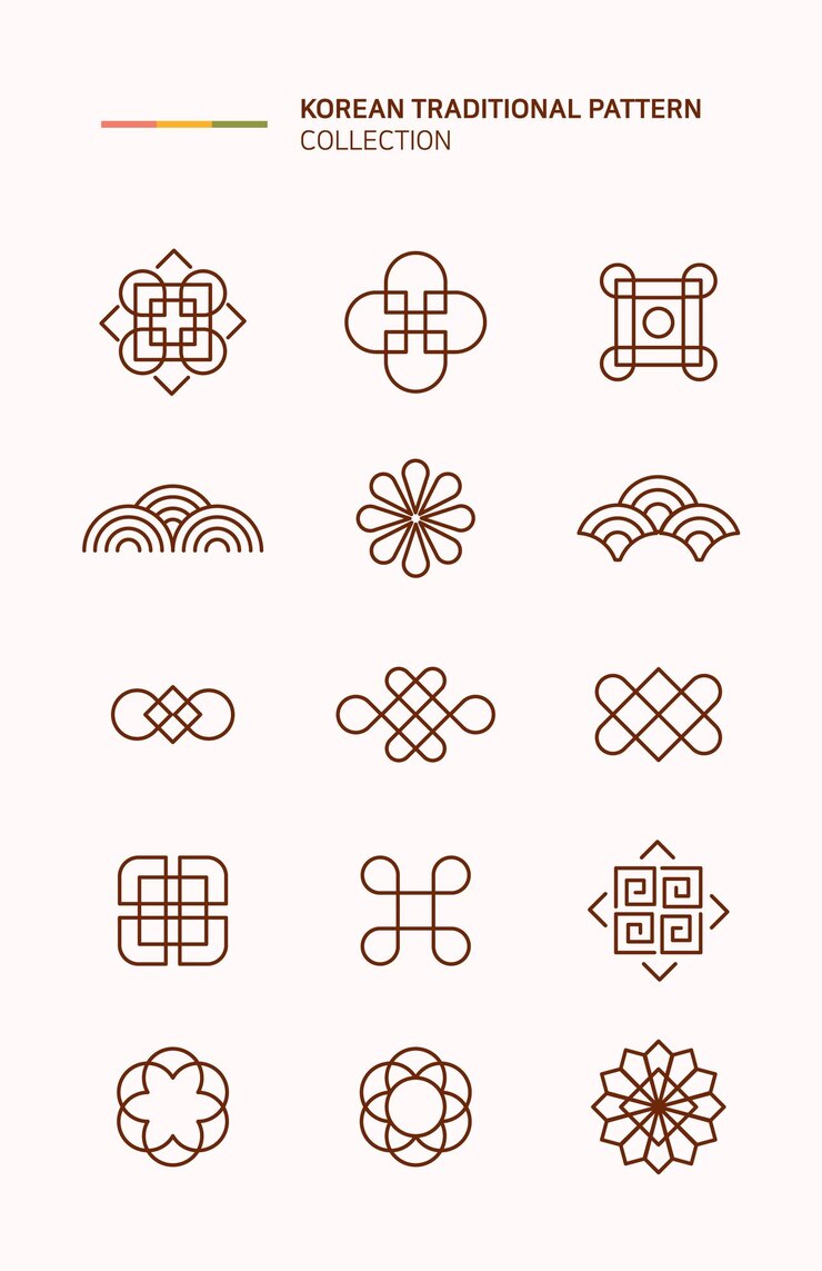 Vector korean traditional background illustration vintage east asian style background design