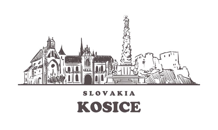 Vector kosice cityscape, slovakia
