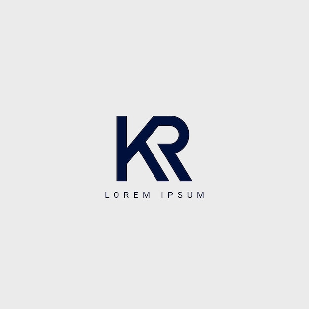 KR Monogram Logo Design
