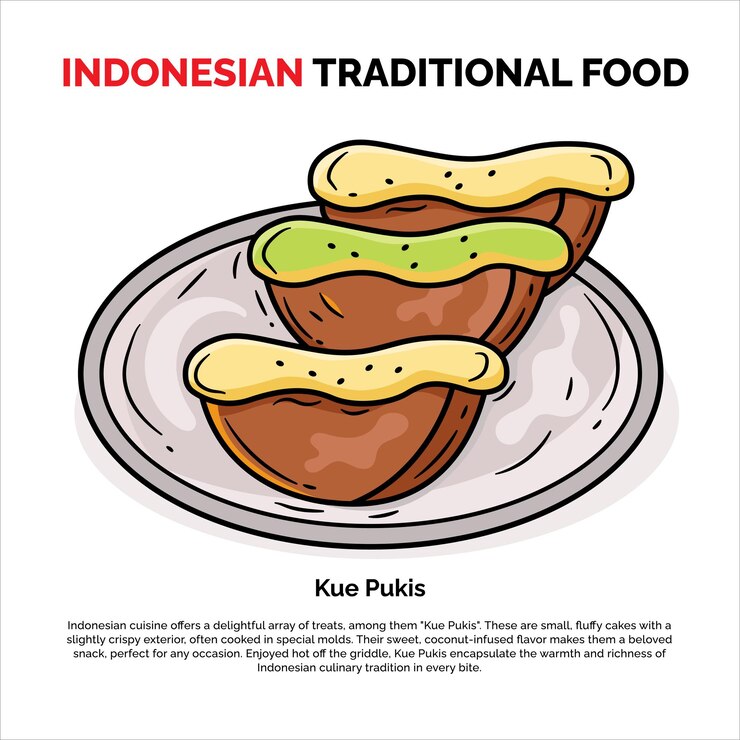 Vector kue pukis indonesian snack cartoon color vector illustratio