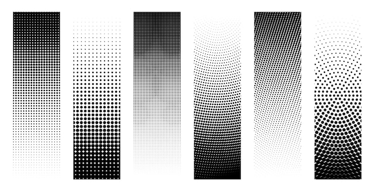 Vector kumpulan elemen desain halftone abstrak
