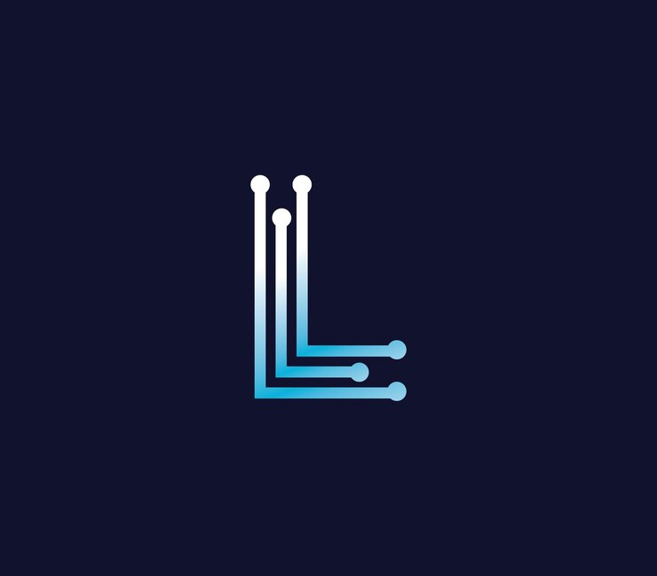 Vector l alphabet connection logo design concept