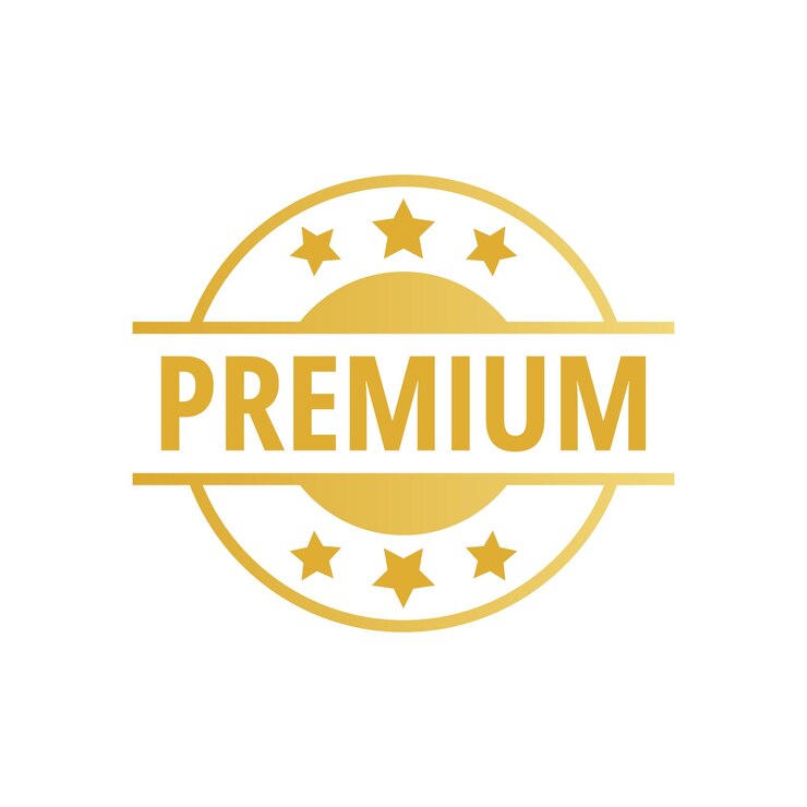 Label stiker emas lencana Premium bundar dengan bintang