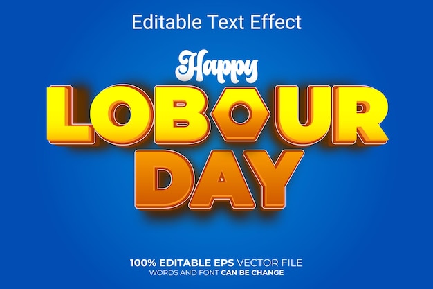 labor day 3d editable vector text effect style