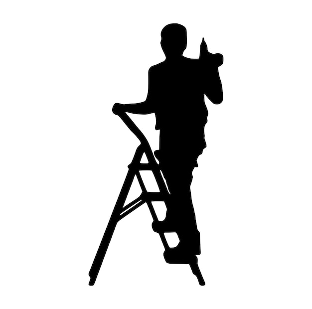 Labour day background with silhouettes people
