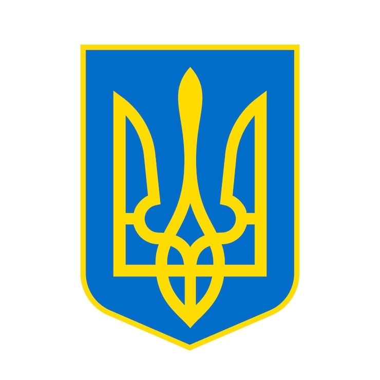 Vector lambang negara ukraina lambang negara simbol nasional ukraina ikon trisula ilustrasi vektor