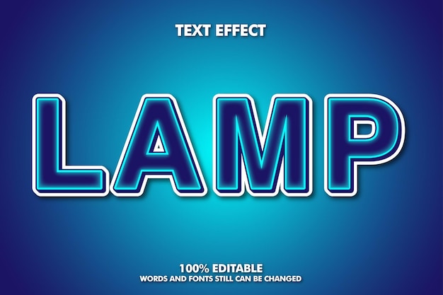 Lamp Modern bold 3d typography fancy cartoon editable text effect