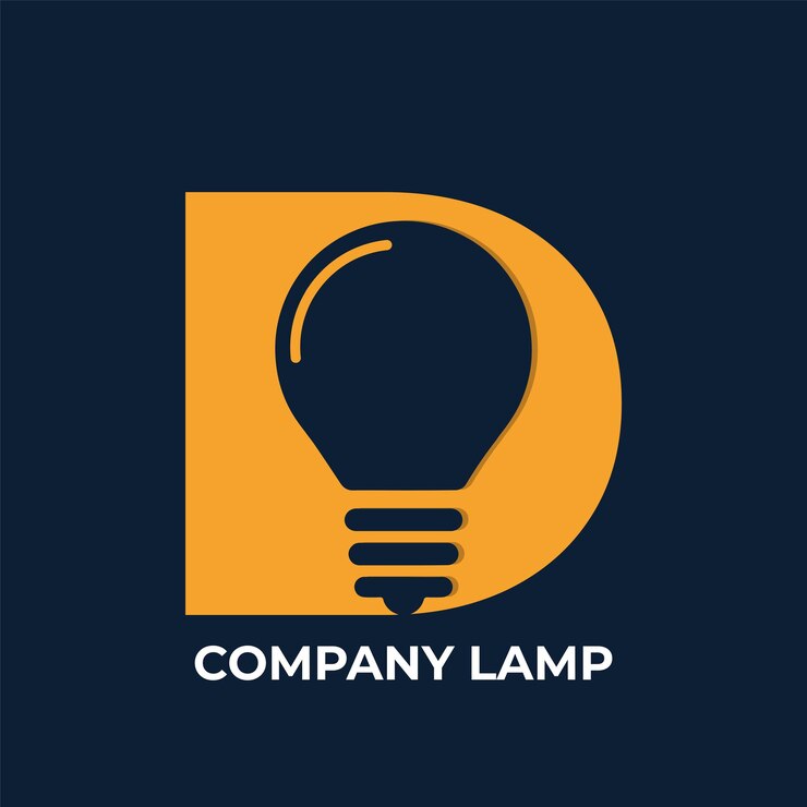 Vector lamp vector logo and letter d