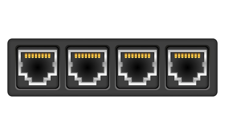 Vector lan connector for internet transmission vector illustration