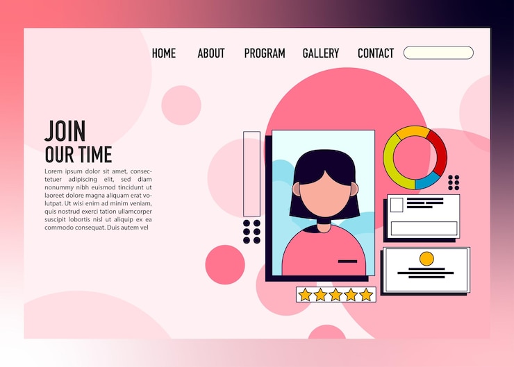 Vector landing page for recruitment