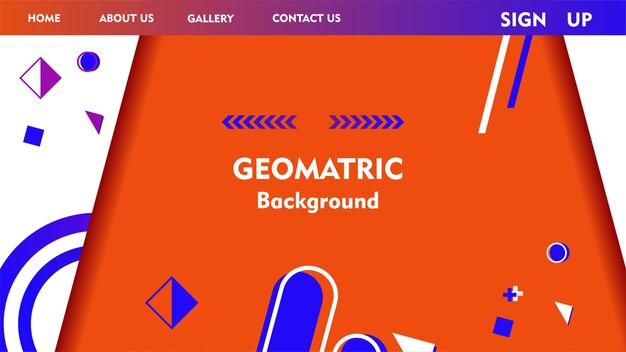 Landing page modern background Geometric Digital marketing cover and web banner template
