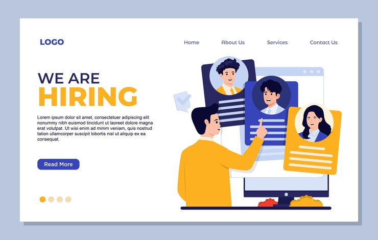 Landing page template We Are Hiring Landing Page concept
